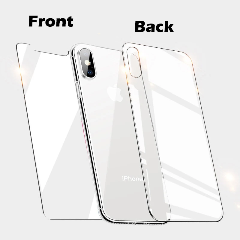Переднее и заднее закаленное стекло для iPhone 11 Pro X XS MAX XR Защитное экрана протектор