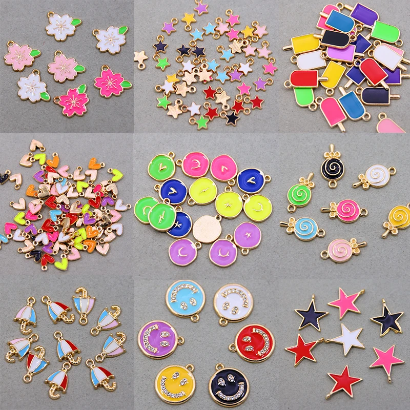 

10 шт., эмалированные подвески в форме сердца