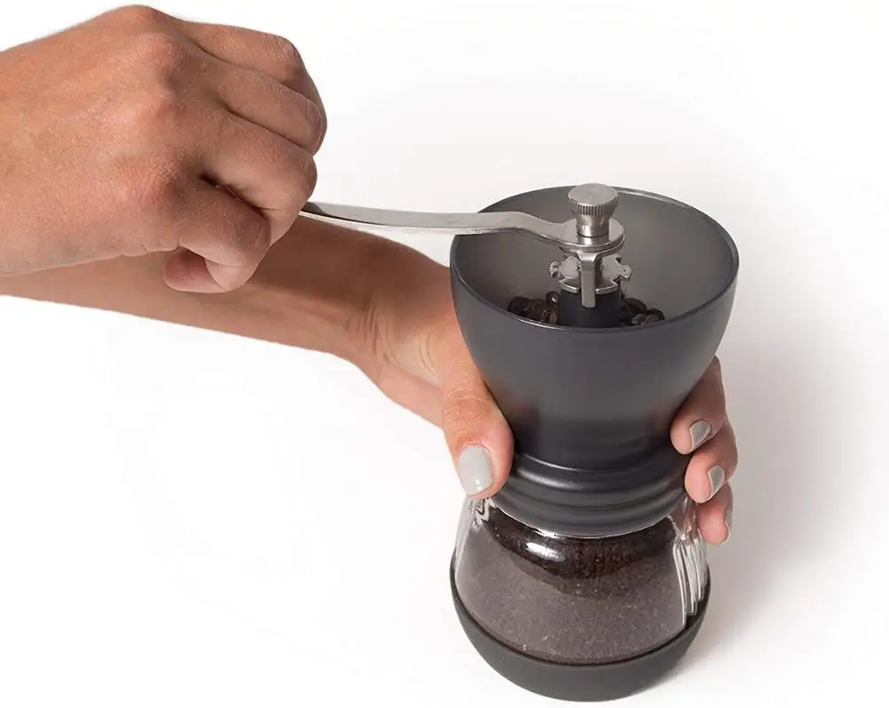 Ручная кофемолка с конической керамической ручкой из нержавеющей стали и