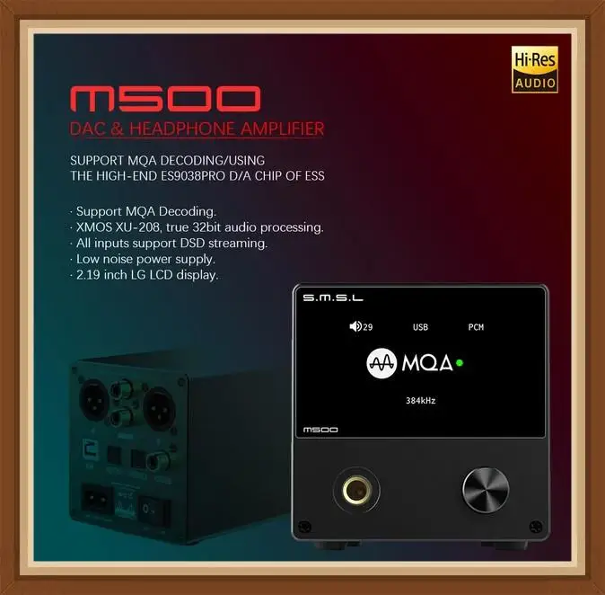 SMSL M500 MOQ USB DAC усилитель для наушников ES9038PRO чип RCA оптический Caoxial аудио Decorder