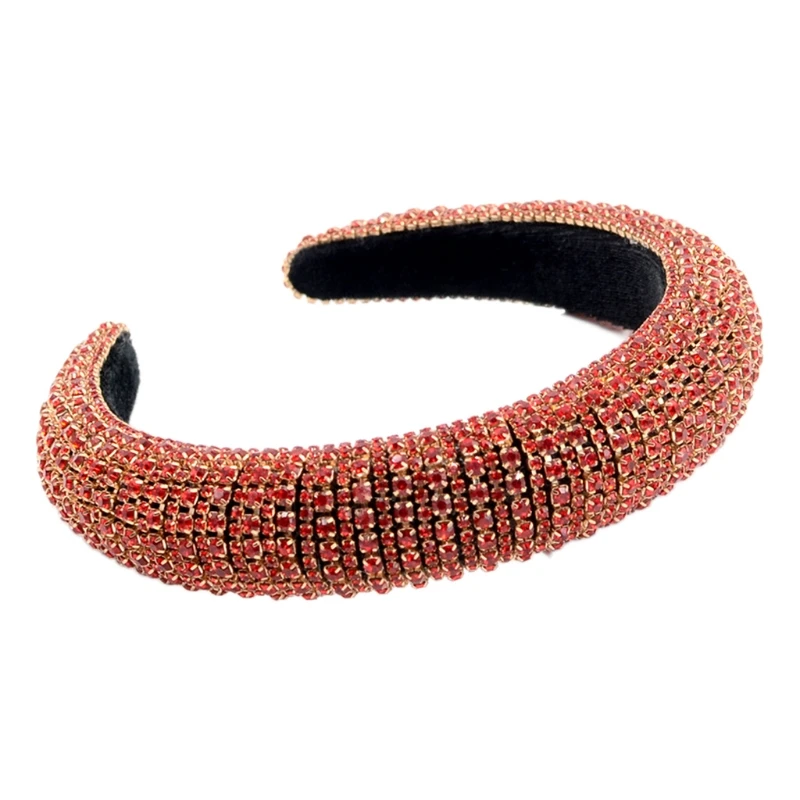 

Baroque Sponge Padded Headband Multicolor Glitter Rhinestone Jewelry Hair Hoop