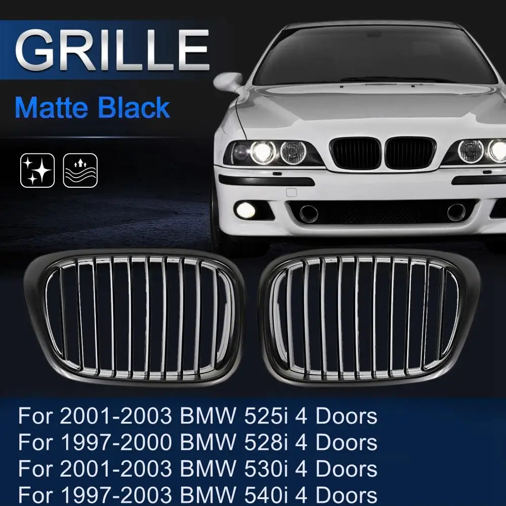 Глянцевая/матовая передняя решетка радиатора для BMW E39 5 Series 525i 528i 530i 540i M5 4 двери 1997