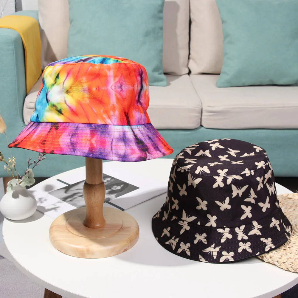 Панама Двусторонняя Складная с принтом модная пляжная шапка от солнца