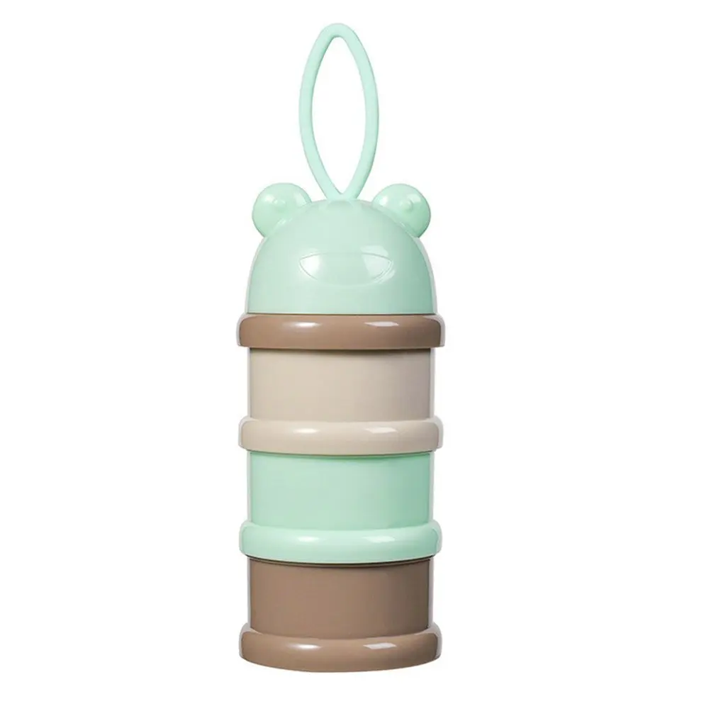 

3 / 4 layers Bear Style Portable Baby Food Storage Box Essential Cereal Cartoon Infant Milk Powder Box Toddle Snacks Container
