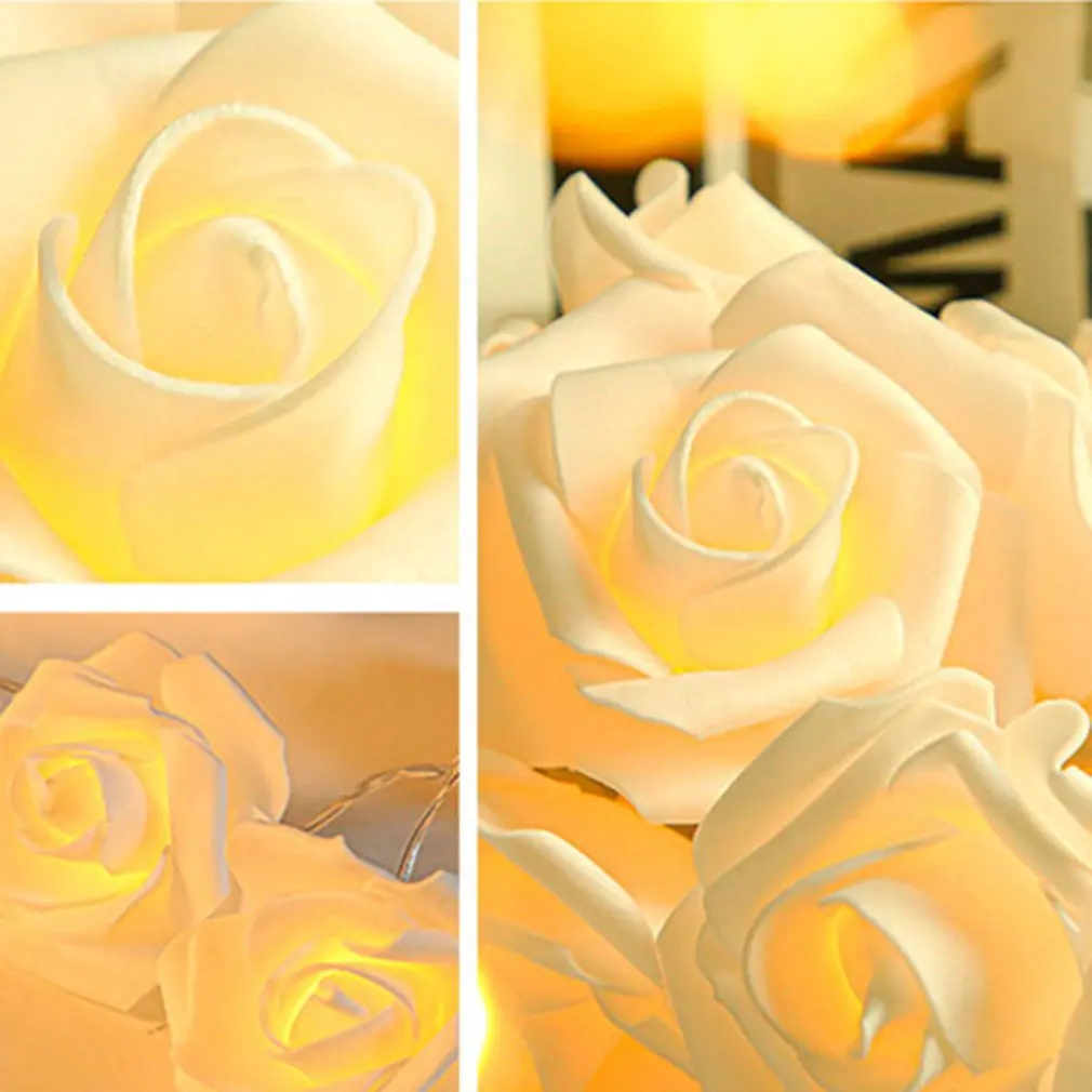 

1.5M LED Rose Light String Garland Artificial Flower Bouquet String Lights Rose Fairy Lights For Valentine's Day Wedding Decor