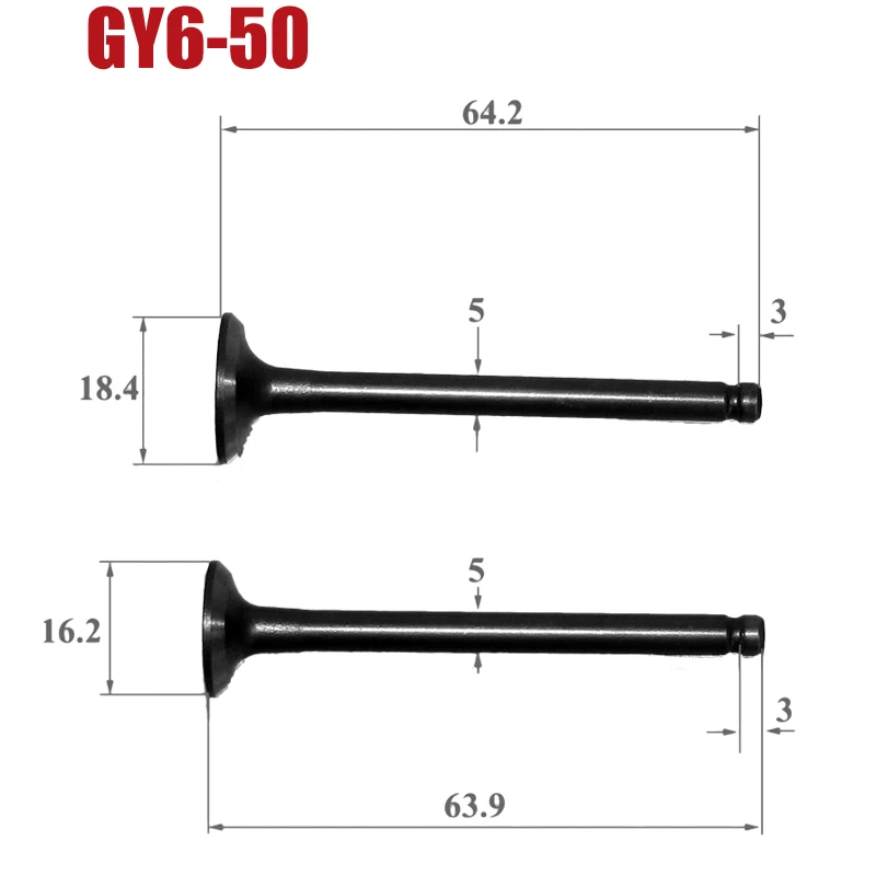 

Motorcycle Engine Valve Kit Intake Exhaust for KYMCO CK Wangye Baotian Johnway 139QMB GY650 GY50 GY6 50cc GY680 Gokart 1Pair