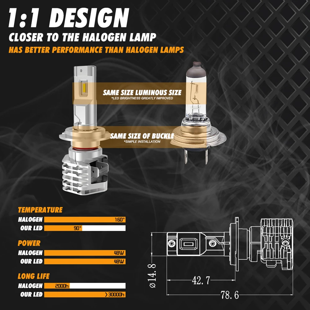 1 пара светодиодных ламп H7 с корейским CSP для автомобилей мотоциклов H4 Hi Lo