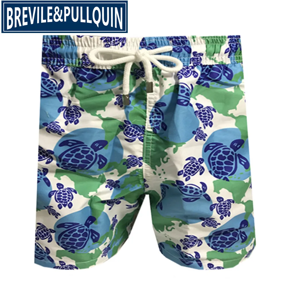 B Бренд Brevile pullquin пляжные обшитые мужские шорты Черепашки купальная одежда бермуды сексуальные взрослые бордшорты быстросохнущие панды шорты - Цвет: B