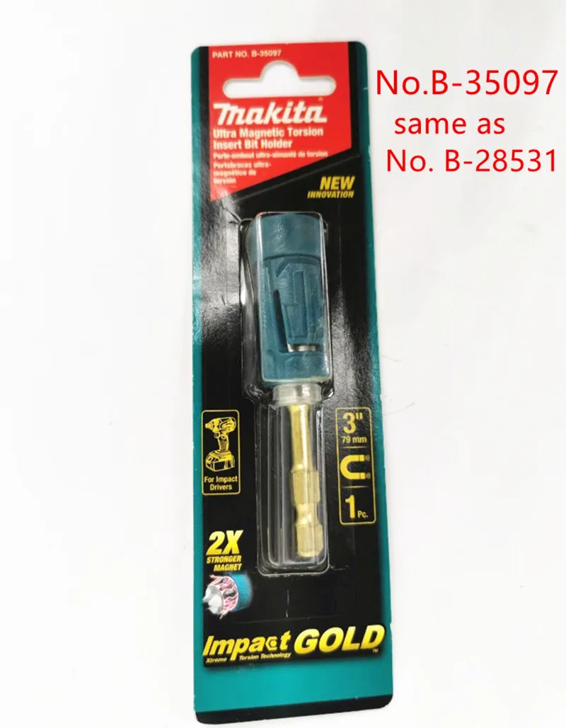 Набор торсионных бит Makita Impact Gold 79 мм 3 дюйма B-28531 B-35097 UltraMag магнитный держатель для