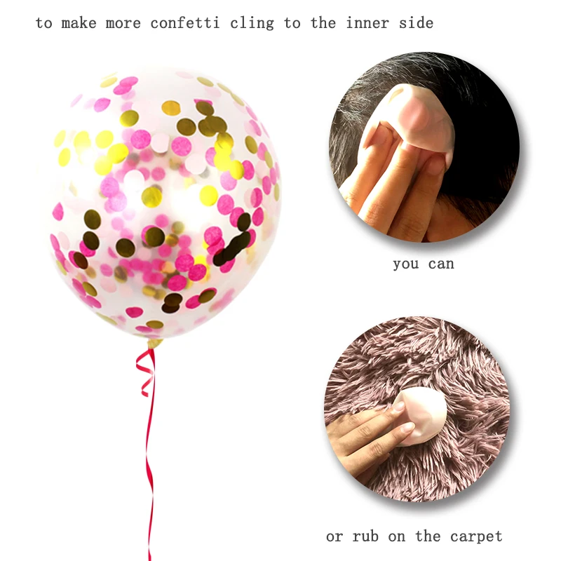 1 комплект Бумага баннер на день рождения воздушные шары с конфетти цвета розовое