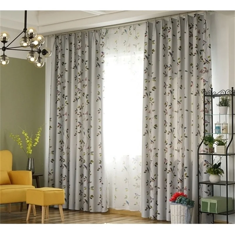 Синий Американский пасторальные шторы для Спальня цветок занавески с