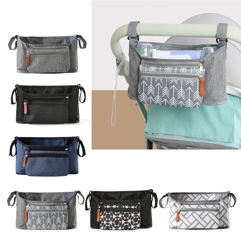 

Durable Baby Stroller Bag Pram Organizer Pouch Nappy Nursing Bottle Holder Bags Detachable Pram Bags