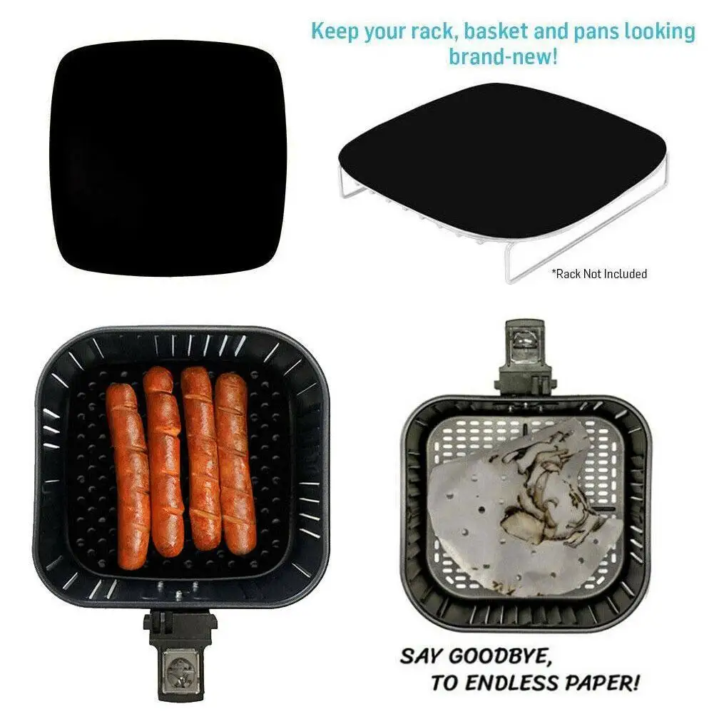 

1pc Air Fryer Square Baking Pads Reusable Food Grade Oil Saucer Bun Square Grilled Mats Silicone Silicone Baking Tools Cake T0N6