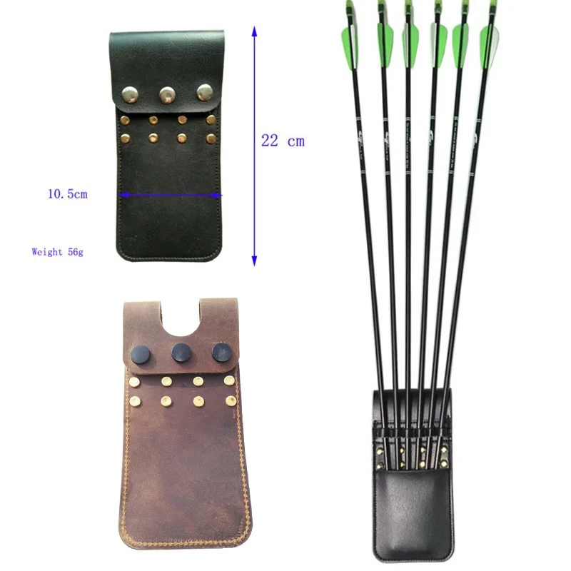 

Archery Bow Pocket Quiver 6 Arrows Traditional Waist Hip Arrow Holder Case Easily Carrying Pouch Bag for Hunting and Shooting