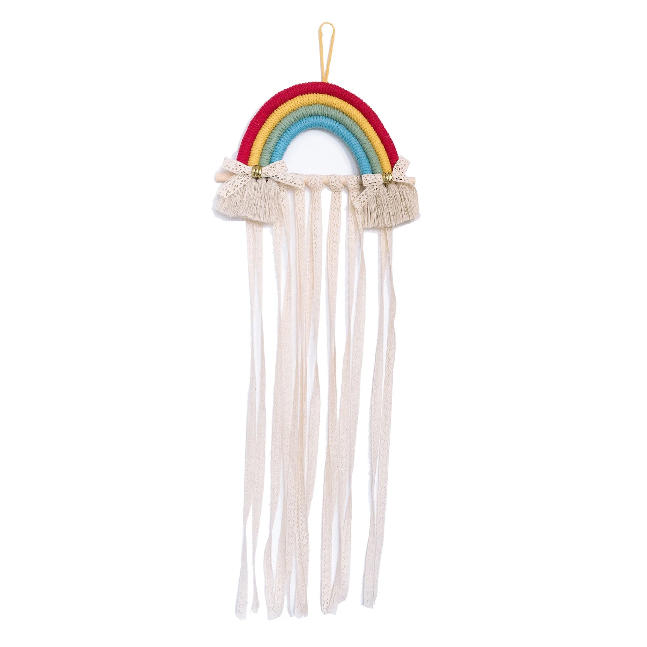 

INS Style Room Decoration Woven Rainbow Wall Hanging Children's Hairpin Storage Aesthetic Room Decor Kawaii Bedroom