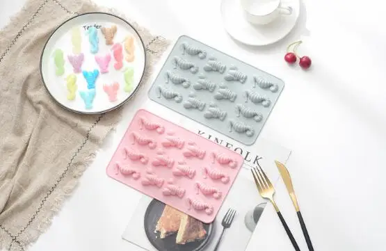 Силиконовая форма для торта 14 с омаром морской конек шоколадная |