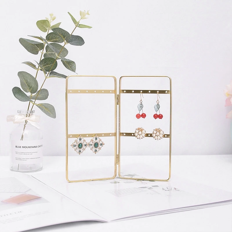 

2-Panel Jewelry Organizer, Foldable Jewelry Hanger, Portable Jewelry Display Rack for Earrings, Necklaces