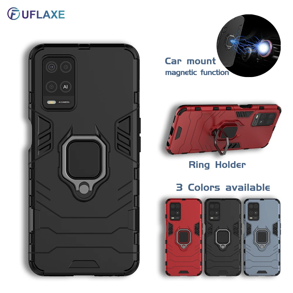 

Shockproof Case for OPPO A54 A53 A52 A33 A31 A16 A15 A15S A12 A12e Armor Back Cover Hard Casing with Ring Holder