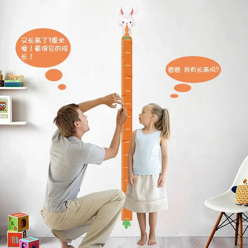 Мультяшная Наклейка на стену высотой измерительная линейка наклейка Детская