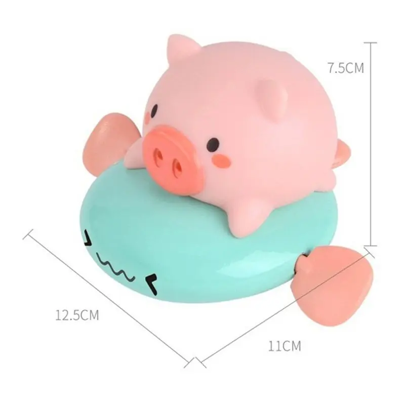 

Water Novelty Bath Toy Pool Funny Pigs On Fish Nose Sprays For Baby Shower Clockwork Dabbling Toys Kids Play Water Bath Time