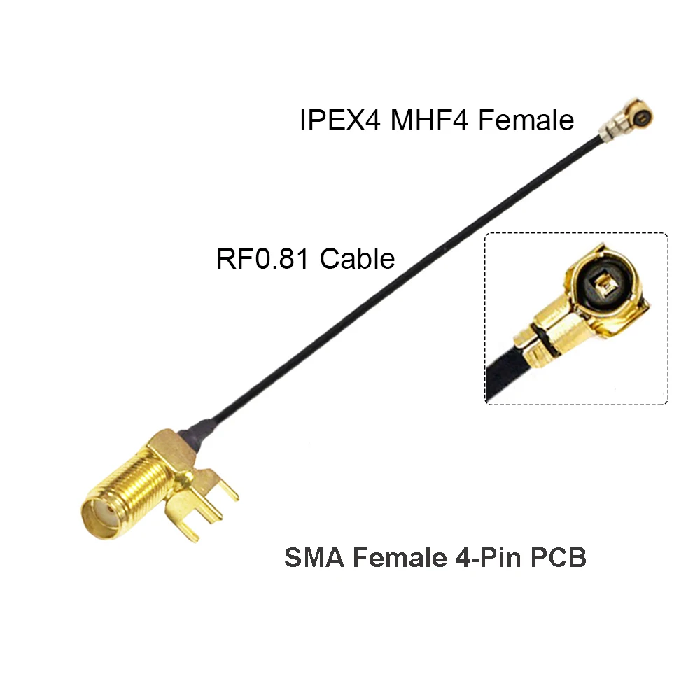 Кабель IPEX SMA Female печатная плата с креплением на панель u.FL IPX IPEX1 / IPEX4 UHF4 гнездовой