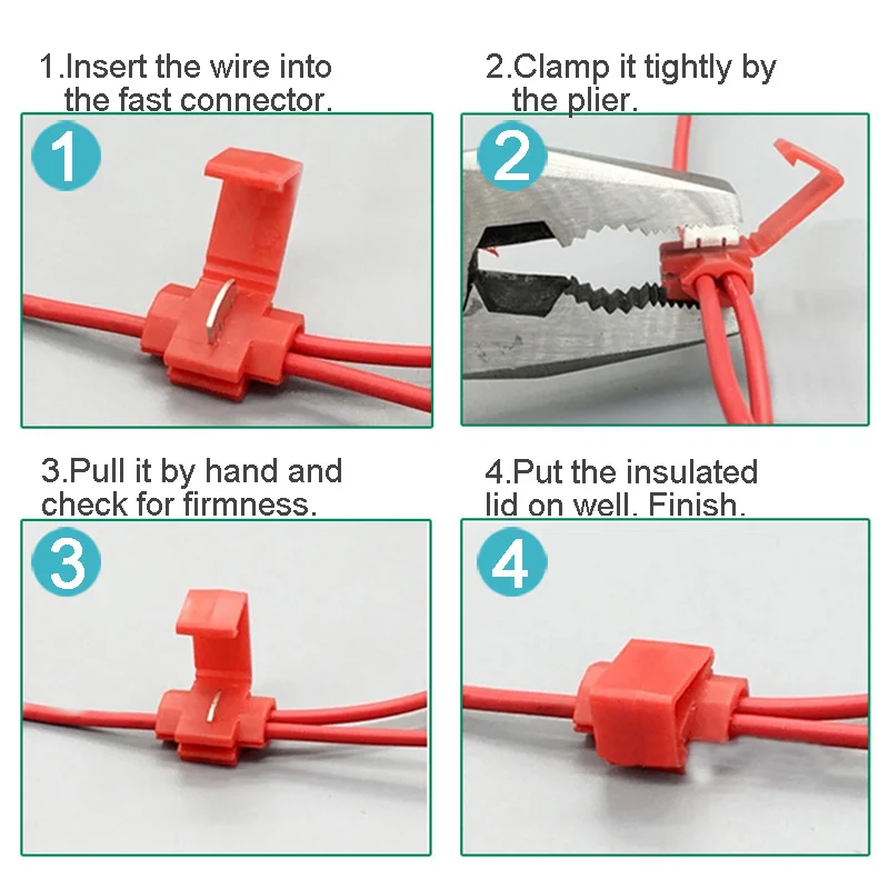 

Wire Connector Scotch Lock Snap AWG22-10 Without Breaking Cable Insulated Crimp Quick Splice Electrical Terminals