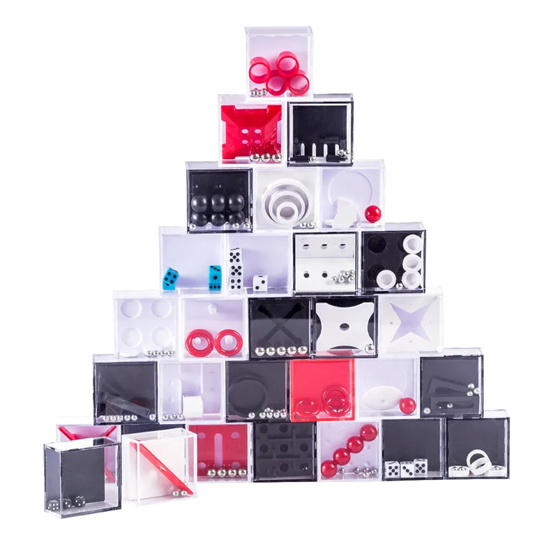 30pcs 12/24/30 шт. лабиринт игра-головоломка Коробки с Сталь мяч Логические развивающие игрушки подарок для детей и взрослых обучения рождественские подарки - Цвет: 30pcs