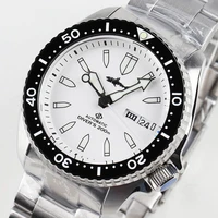 heimdallr mens mechanical watch sapphire glass white dial luminous waterproof nh36a movement automatic watches 200m diver watch