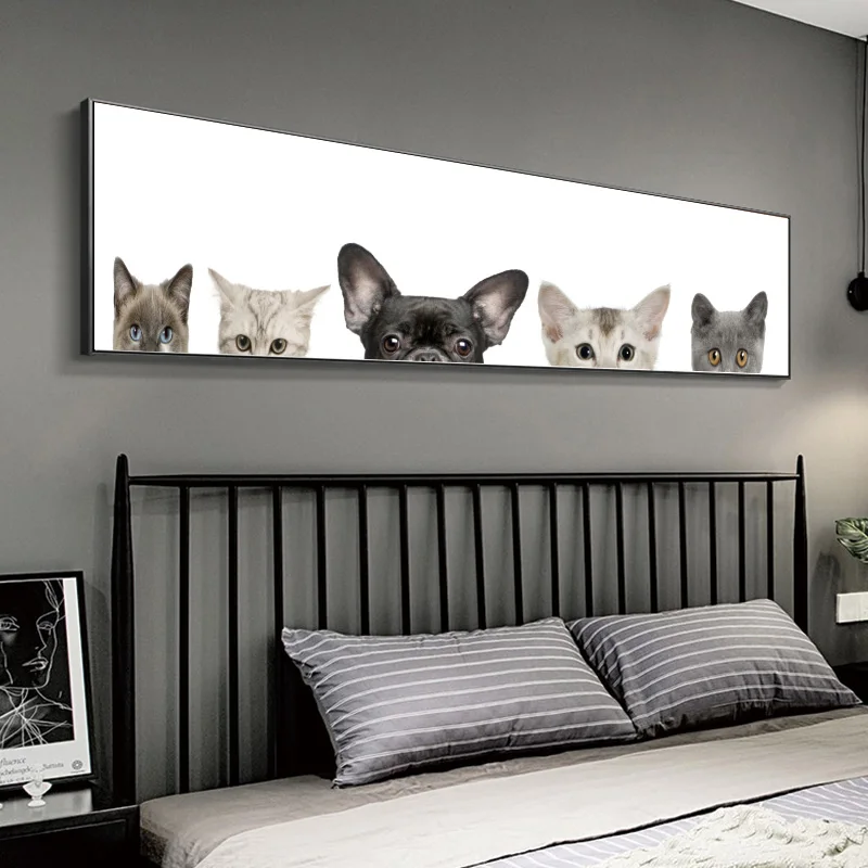 Картина на холсте с животными в скандинавском стиле Милый принт собаками и