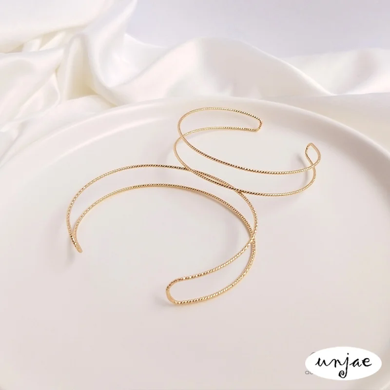 

14K bag gold preservation color batch copper wire double bracelet ring clip beads around the bottom of the double-ring bracelet