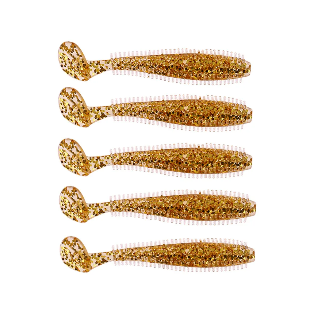 5 шт. кудрявые однохвостовые мягкие рыболовные приманки полихроматические