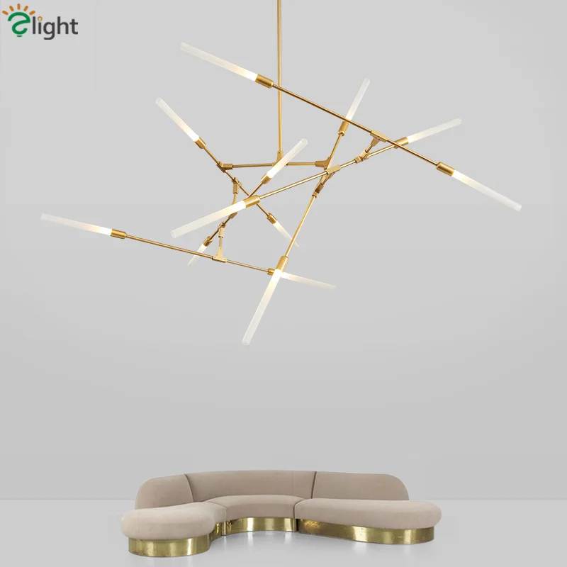 

12 Light G9 Led Chandelier Gold Branch Pendant Chandelier Lighting Fixtures For Living Room Lustre Luminaria Lamparas
