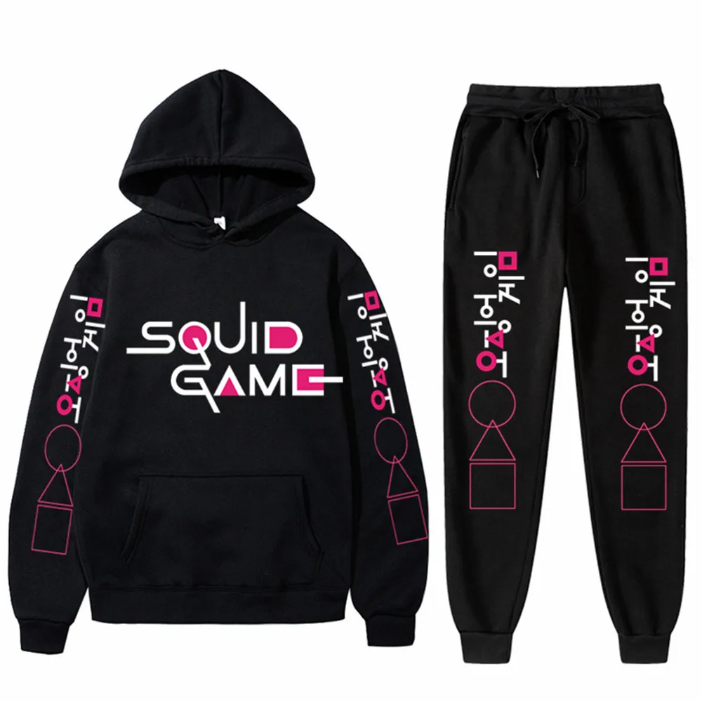 

Korean TV Round 6 Squid Game Men 2 Pieces Tracksuit Sweatshirts and Sweatpants Women Casual Sportswear Hoodies Pants Jogging Set
