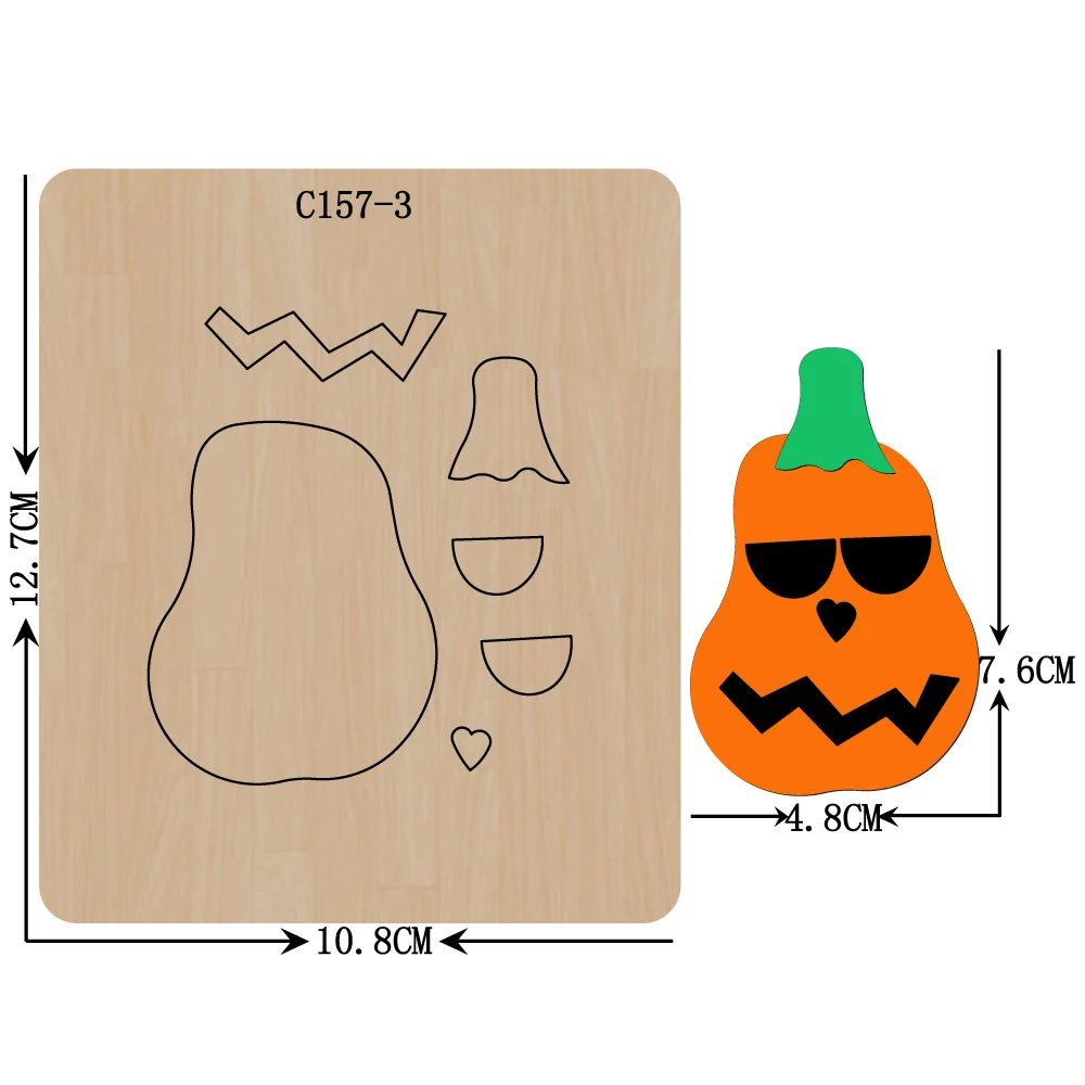 

New Halloween, pumpkin Wooden die Scrapbooking C-157-3 Cutting Dies Compatible with most die cutting machines