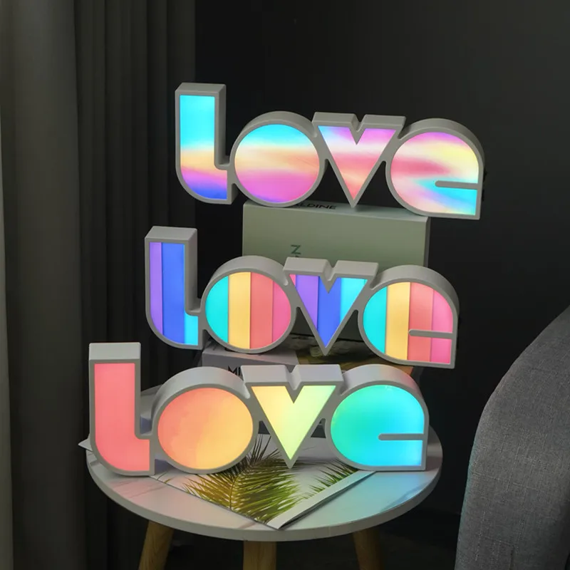 

LED Letter Decoration Night Light Atmosphere To Create Night Light Holiday Wedding Room Decoration Light Valentine’s Day Gift