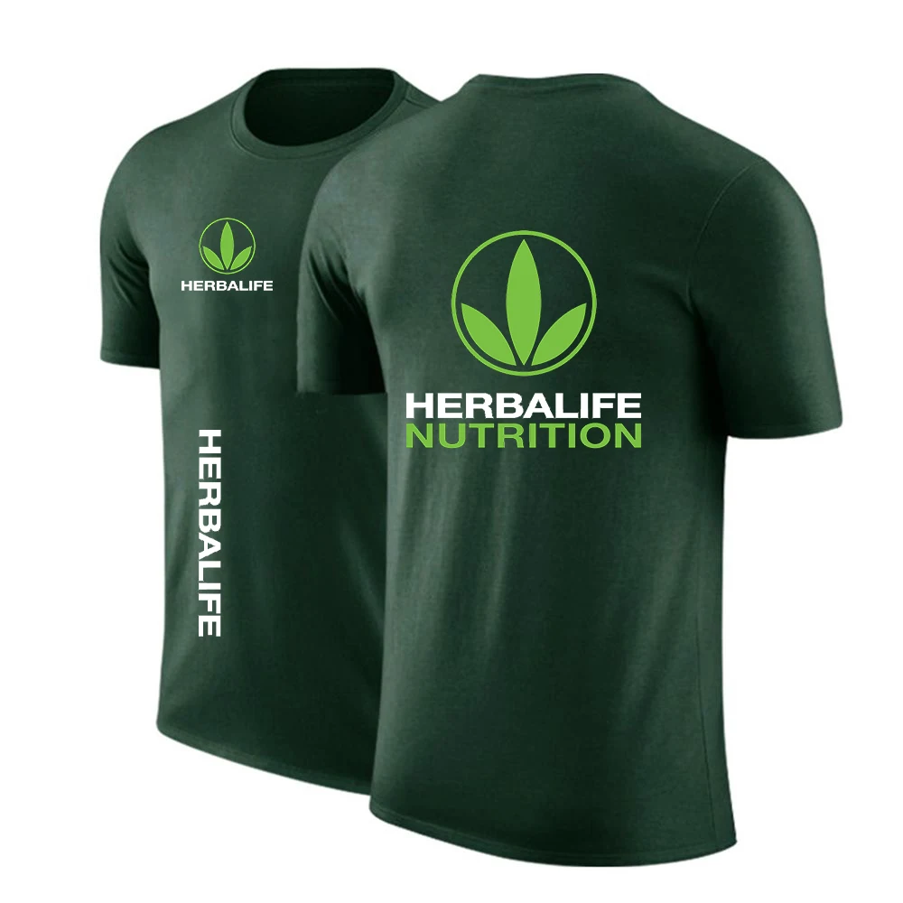 Новинка лета 2021 Удобные однотонные хлопковые футболки Herbalife с логотипом в стиле