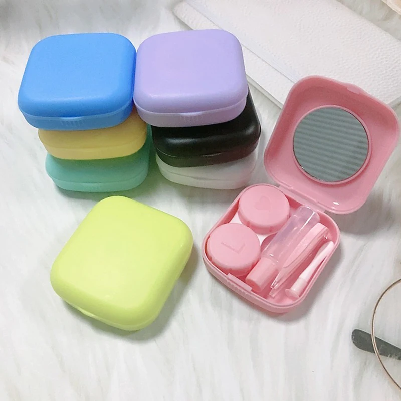 

1PC Make Up Beauty Pupil Storage Lenses Box Mirror Container Travel Mini Contact Lens Case Pocket Portable Easy Carry