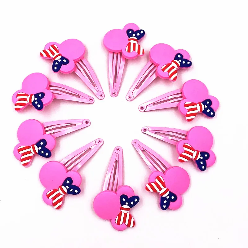 10 шт. оптовая продажа Разноцветные заколки для волос с рисунком Микки и Минни