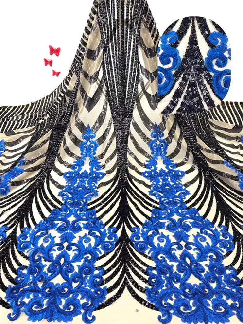 

African Lace Fabric 2019 High Quality Lace French Sequins Lace Fabric Beautiful Lace For Nigerian Wedding Dress DPAU286