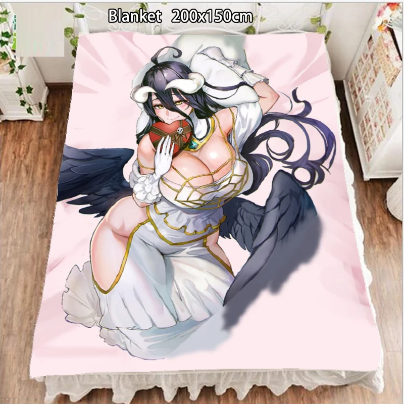 

Флисовое одеяло и покрывала в стиле аниме overlord Albedo otaku, постельные принадлежности, одеяла для кровати 200 см 100 см
