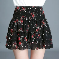 summer college style printed chiffon cake dress miniskirt anti glare hipster skirt girl student skirt harajuku korean skirts