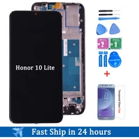 100 original for huawei honor 10 lite lcd display with touch screen digitizer assembly with frame for honor 10 lite repair part