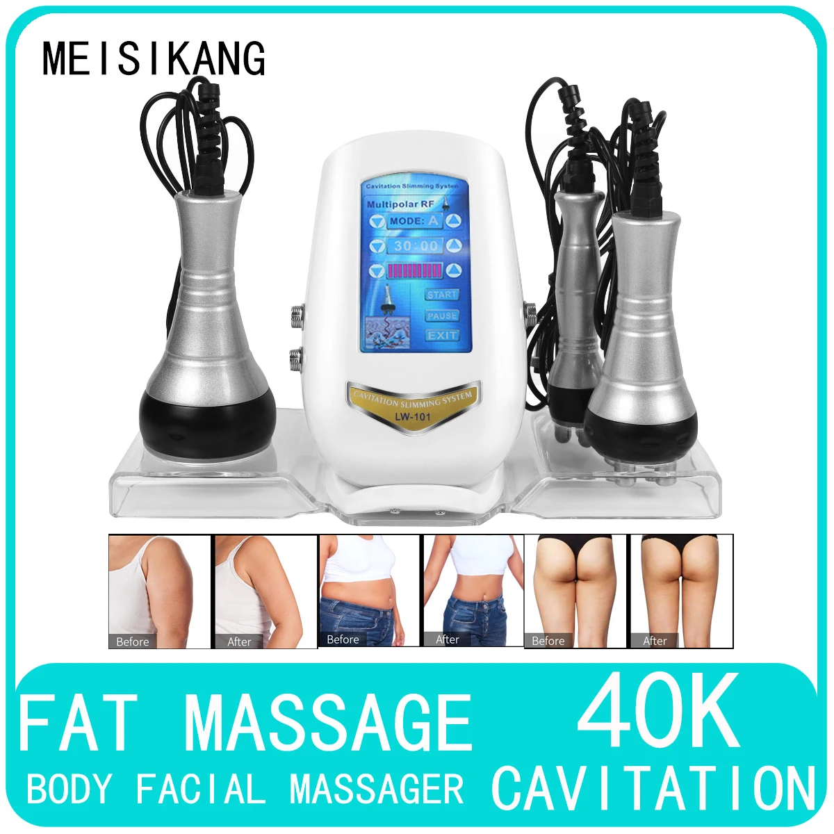 MEISIKANG RF Skin Rejuvenation Tighten Anti-wrinkle Body Massage Slimming 40K Cavitation Ultrasonic Weight Loss Beauty Machine