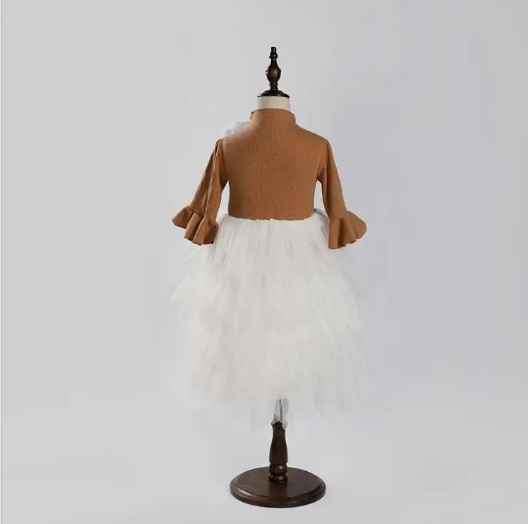 Новые платья в сеточку с цветочным рисунком для маленьких девочек модная длинная