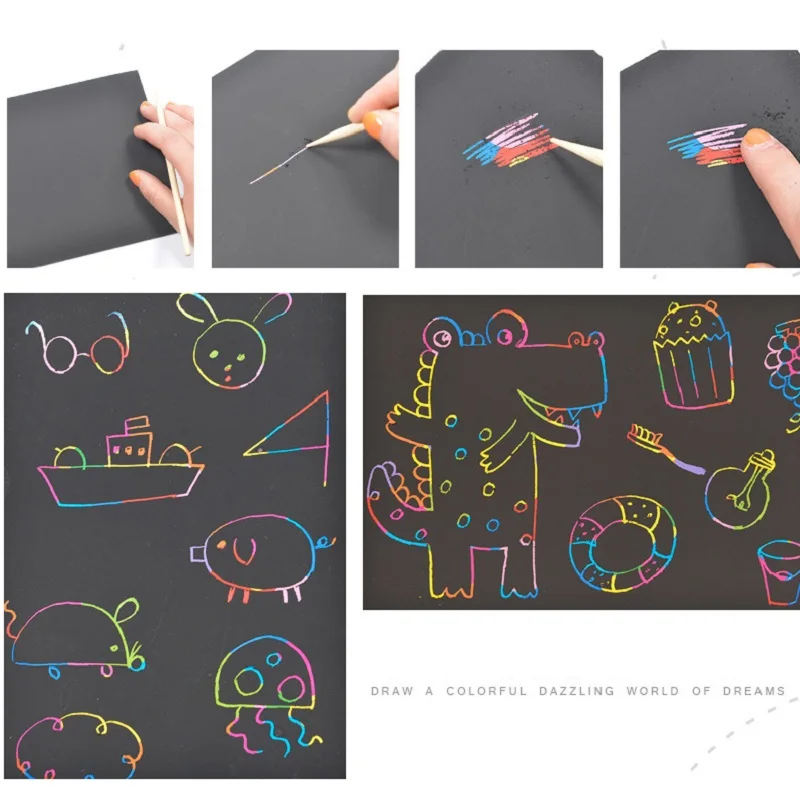 50 листов скребковая живопись Бумага s детская игра сделай сам Ремесло рисунок