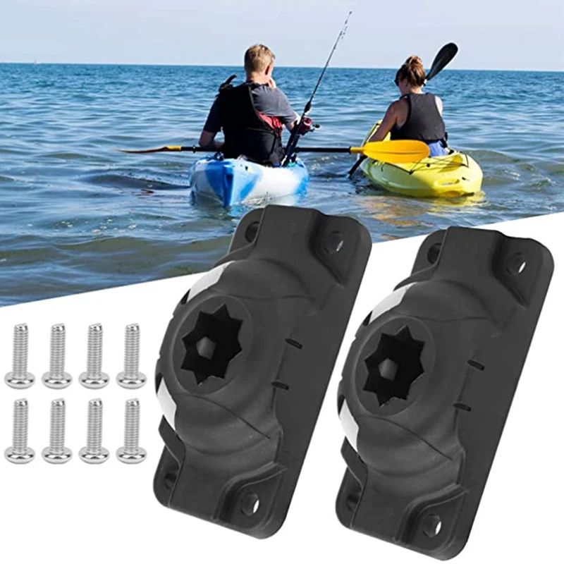 

2Pcs Boat Kayak Rod Holder Mount Base with Screws Boat Canoe Slide Rail Kayak DIY Fishing Rod Mount Base Accessories