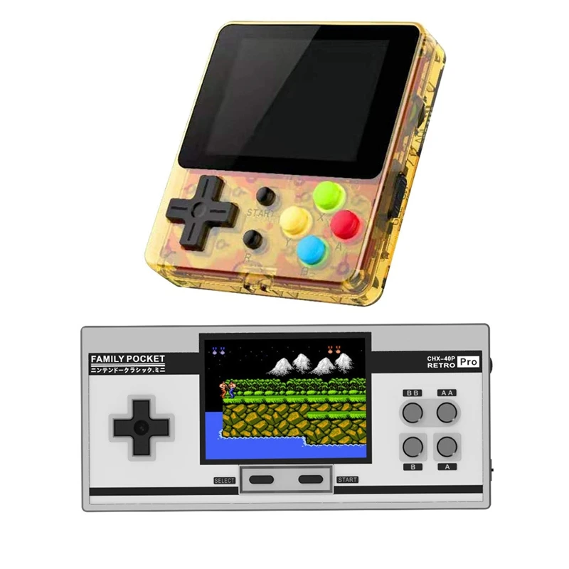 2Pcs Handheld Game Console: 1Pcs 3.0-Inch Sn Player 348 Games White &amp 2.4 Inch IPS 188 Classic Gold | Электроника