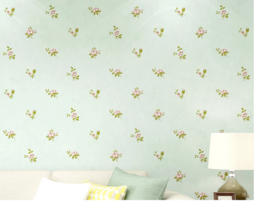 Q QIHANG Modern Garden Fine Crushed Flowers Warm Bedroom Living Room Non-woven Wallpaper 0.53m*10m=5.3m2 | Обустройство дома