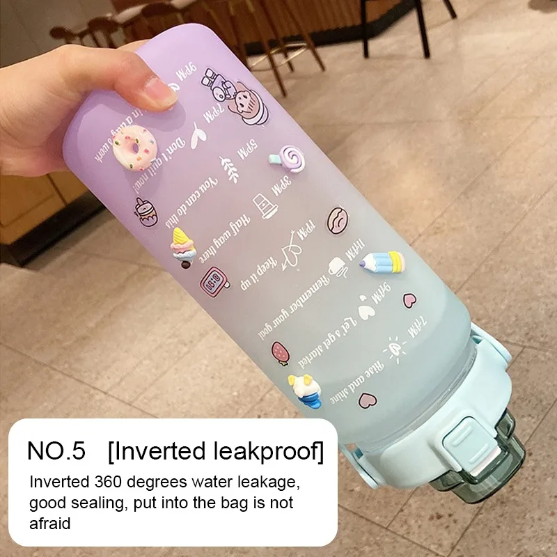 Бутылка для воды с наклейками 2 л маркером времени | Дом и сад