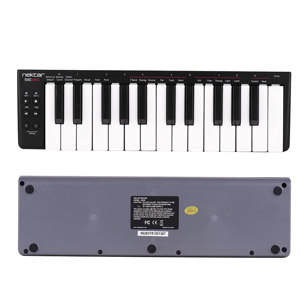Nektar SE25 мини 25 ключ USB MIDI контроллер клавиатуры скорость приведенный в действие